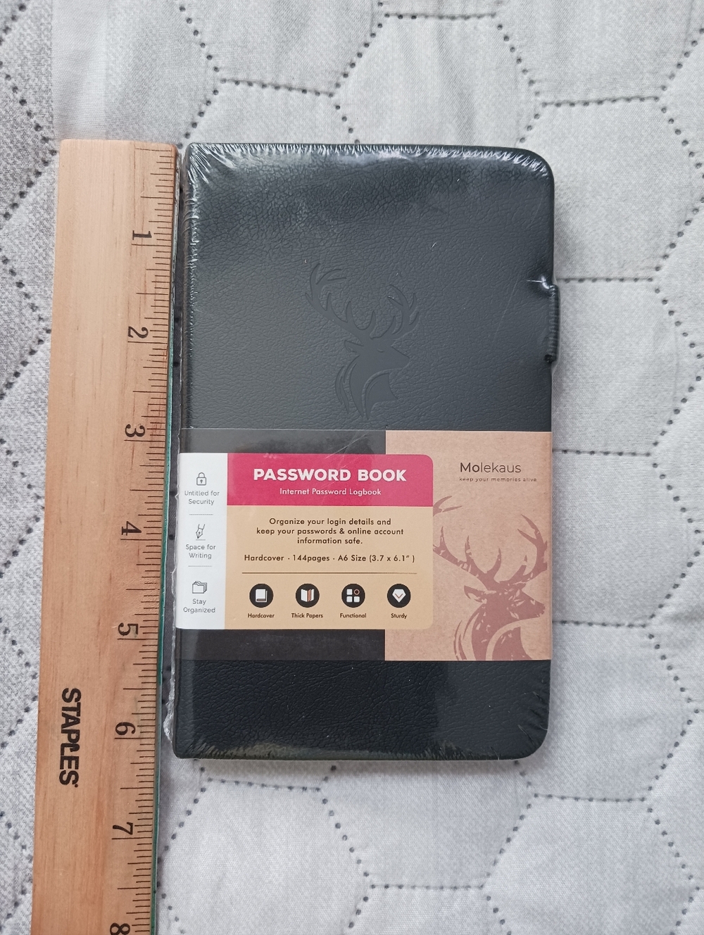 Molekaus Password Book with Alphabetical Tabs Small small(3.7×6in), black
